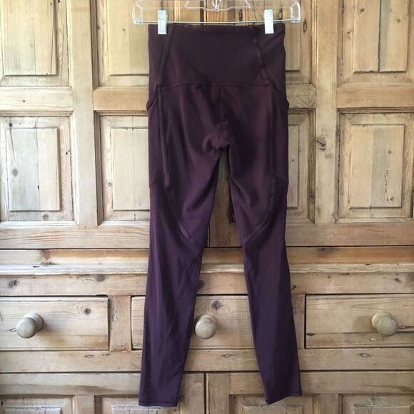 Athleta XXS Wine Colored Vitality Stash Pocket 7/8 Leggings - Picture 5 of 10